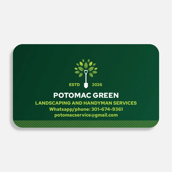 Front of the Potomac Green business card