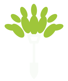 Potomac Green tree and shovel logo